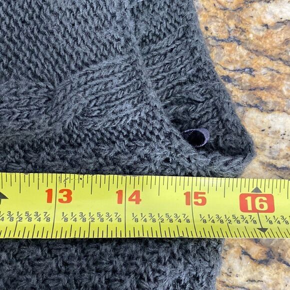 Marble Gray Mohair Blend Longline Button Closure Vest - Picture 10 of 11
